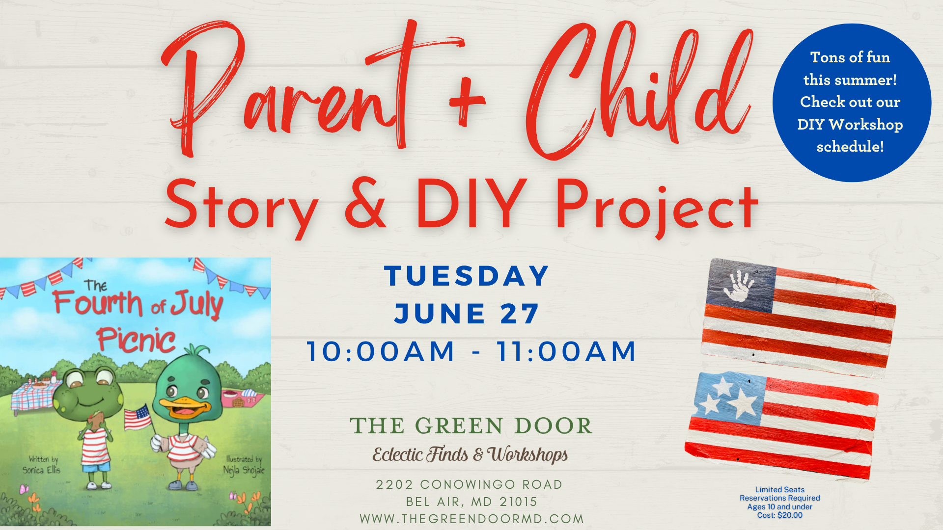 Parent + Child – Story & DIY Project - Thursday June 27 • 10:00AM
