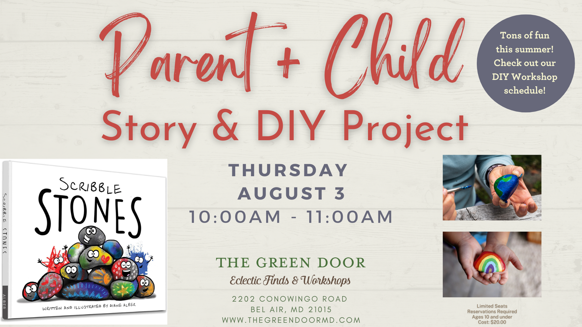 Parent + Child – Story & DIY Project - Thursday August 3 • 10:00AM