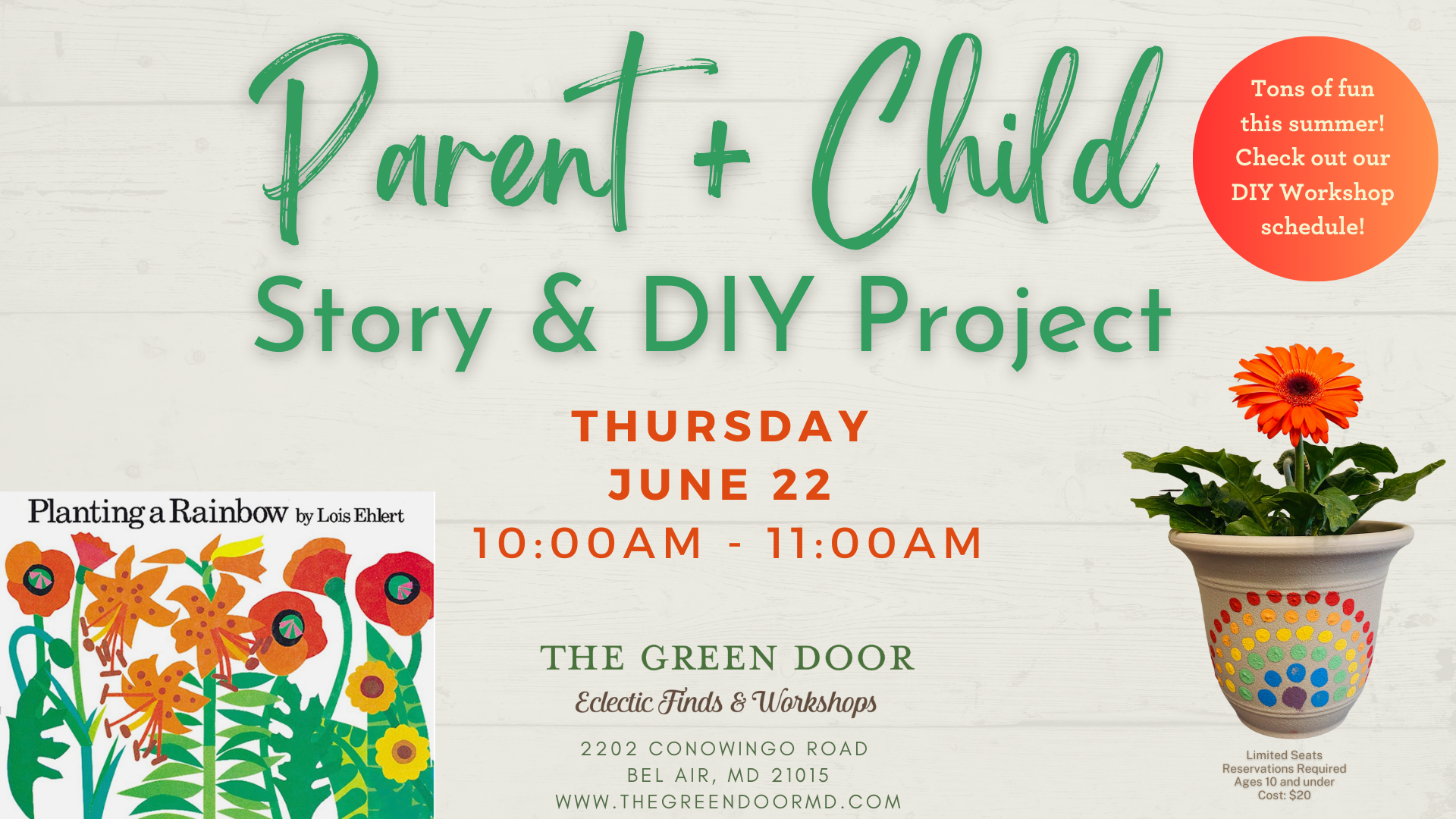 Parent + Child – Story & DIY Project - Thursday June 22 • 10:00AM